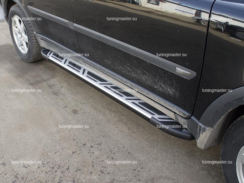 Пороги алюминиевые Volvo XC90 (Corund Silver)