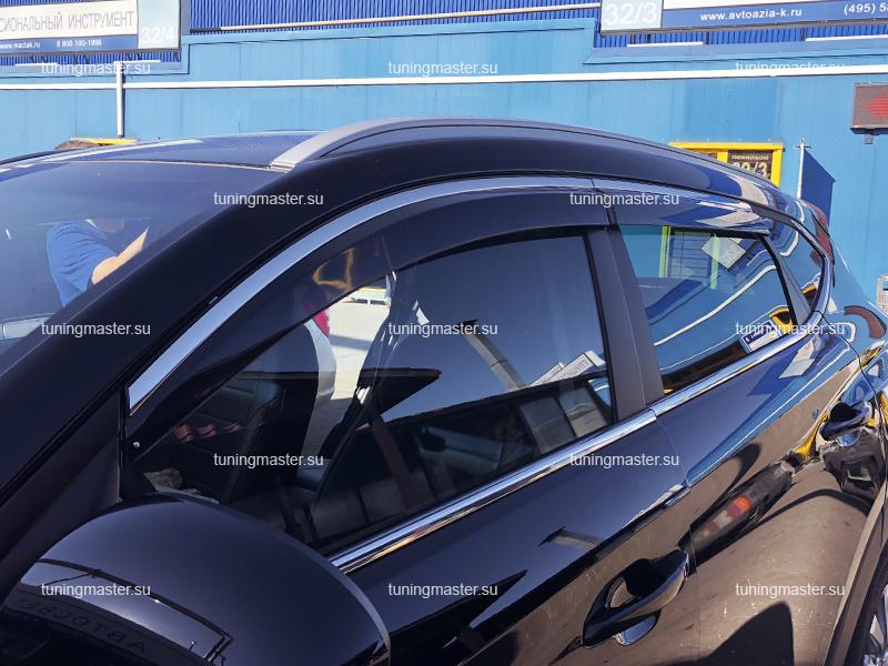 Дефлекторы боковые Hyundai Tucson с хромированным молдингом
