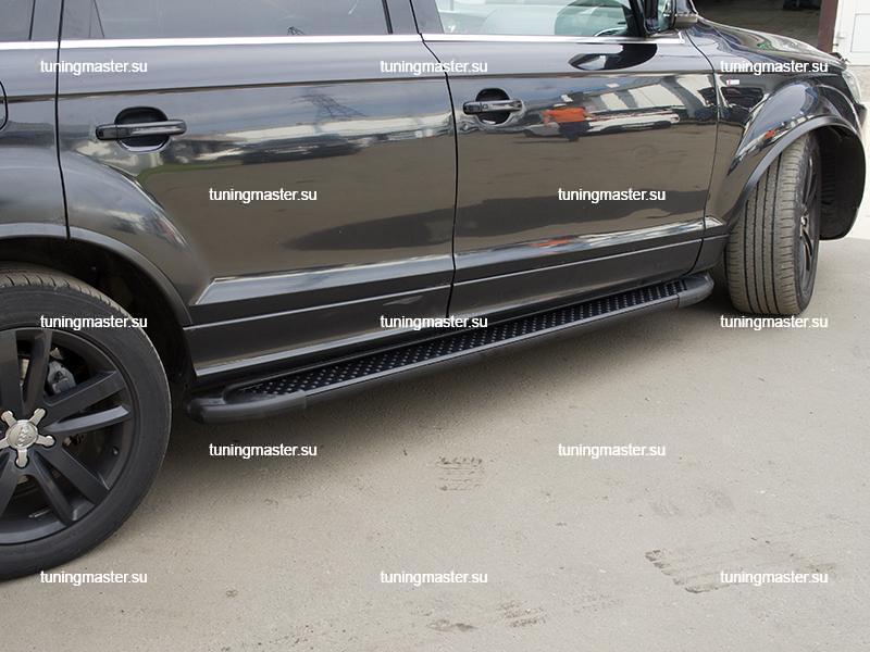 Пороги алюминиевые Audi Q7 (Sapphire Black)