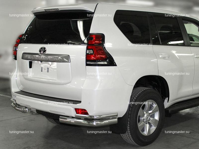 Защита заднего бампера Toyota Land Cruiser Prado 150 углы двойные