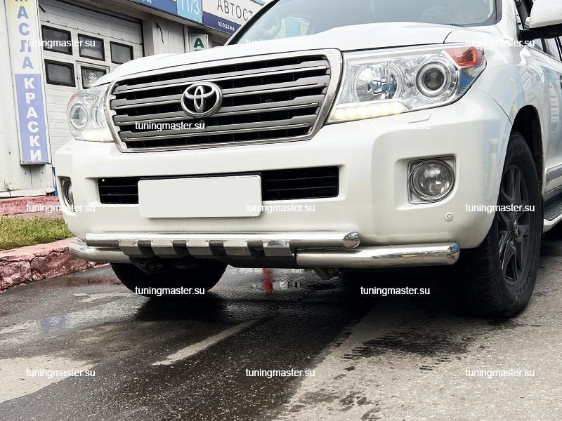 Защита переднего бампера Toyota Land Cruiser 200 с профильной защитой