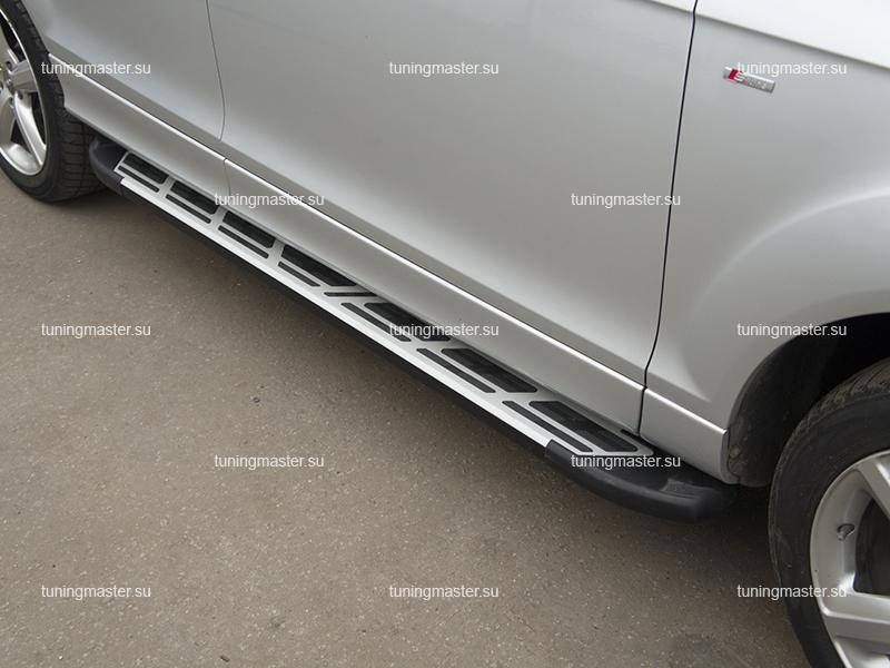Пороги алюминиевые Audi Q7 (Sapphire 2)