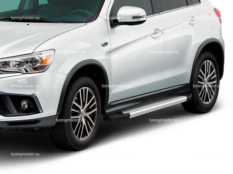Пороги алюминиевые Mitsubishi ASX (Silver) V2 Пороги алюминиевые Mitsubishi ASX (Silver) V2