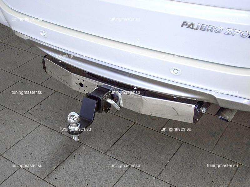 Фаркоп Mitsubishi Pajero Sport с нержавеющей накладкой (быстросъемный) Фаркоп Mitsubishi Pajero Sport с нержавеющей накладкой (быстросъемный)