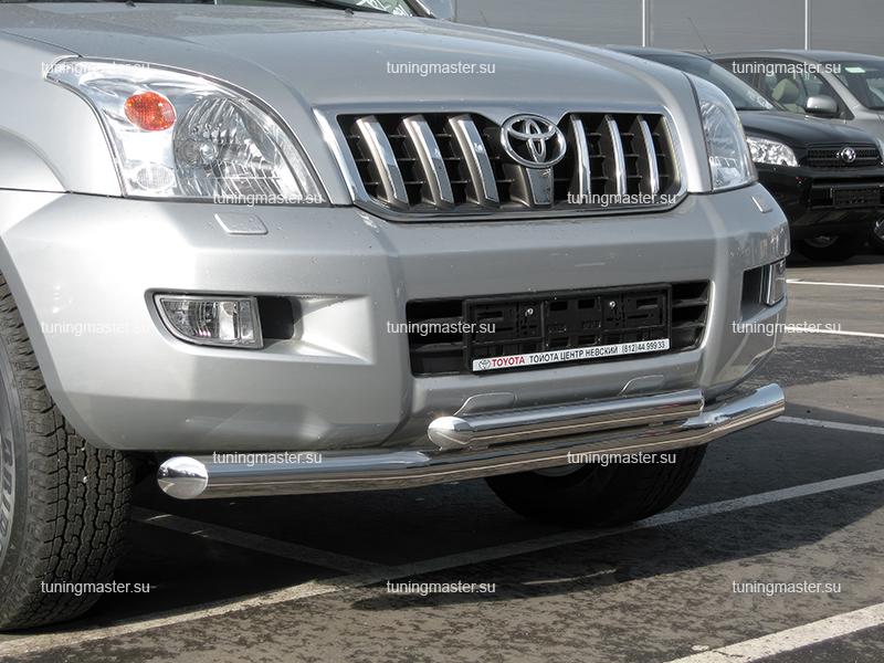 Защита переднего бампера Toyota Land Cruiser Prado 120 двойная Ø76 Защита переднего бампера Toyota Land Cruiser Prado 120 двойная Ø7660