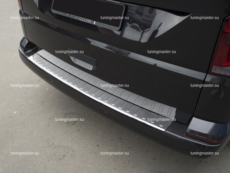Накладка на задний бампер VolksWagen Transporter Т6 с загибом Накладка на задний бампер VolksWagen Transporter Т6 с загибом