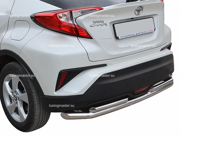 Защита заднего бампера Toyota C-HR двойная труба Ø60/42 Защита заднего бампера Toyota C-HR двойная труба Ø60/42