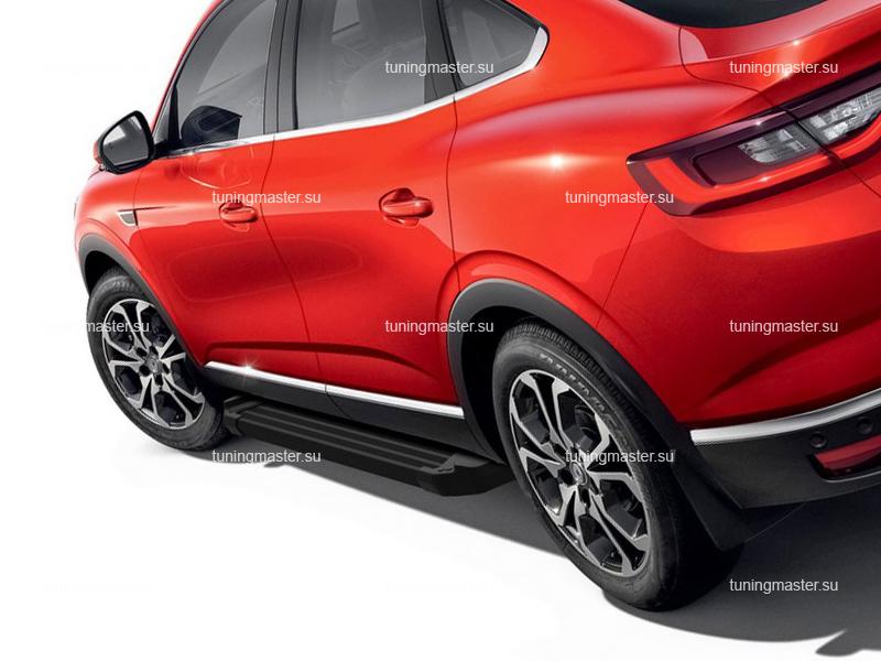 Пороги алюминиевые Renault Arkana (Black) Пороги алюминиевые Renault Arkana (Black)