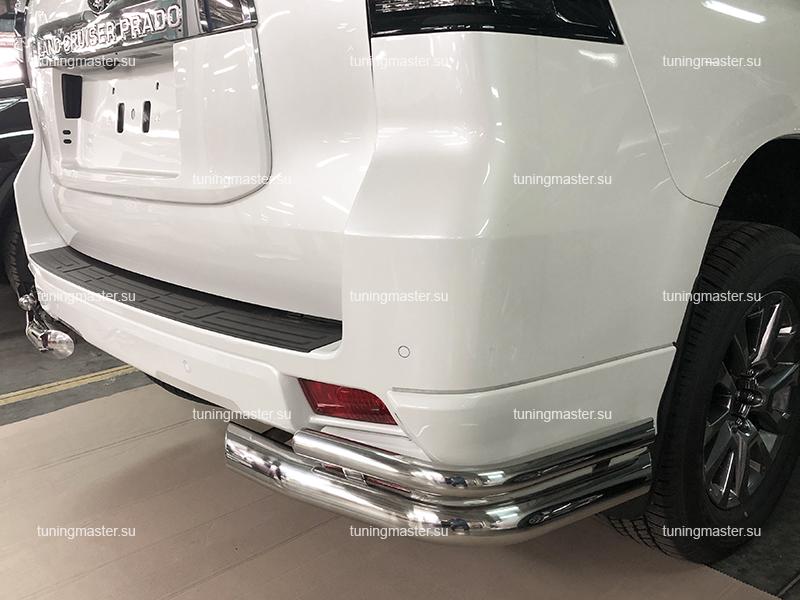 Защита заднего бампера Toyota Land Cruiser Prado 150 двойные углы