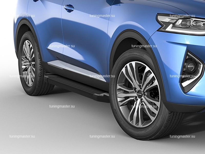 Пороги алюминиевые Haval F7x (Black) Пороги алюминиевые Haval F7x (Black)