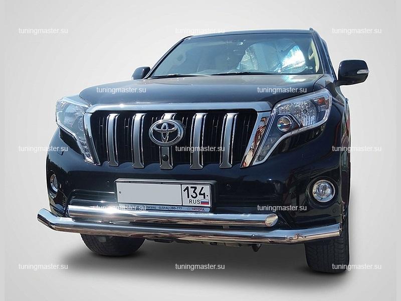 Защита переднего бампера Toyota Land Cruiser Prado 150 двойная труба TLCP150.14 Защита переднего бампера Toyota Land Cruiser Prado 150 двойная труба Ø76/60