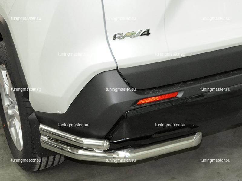 Защита заднего бампера Toyota RAV4 XA 50 двойные уголки Ø60/42