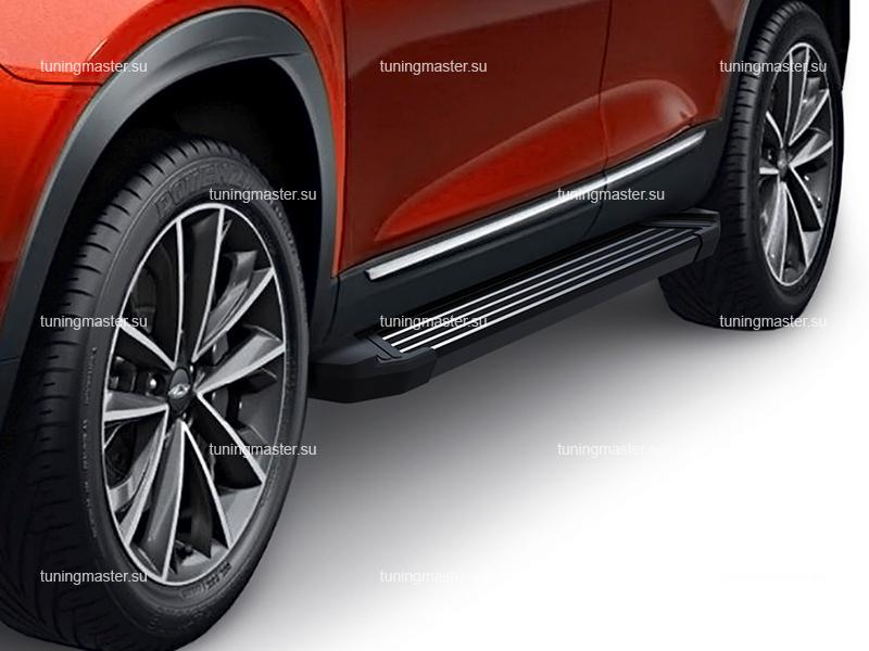 Пороги алюминиевые Chery Tiggo 7 (Black) Пороги алюминиевые Chery Tiggo 7 (Black)