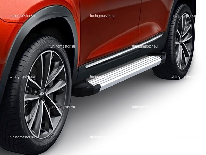 Пороги алюминиевые Chery Tiggo 7 (Silver) Пороги алюминиевые Chery Tiggo 7 (Silver)