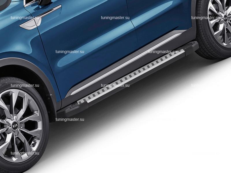Пороги алюминиевые KIA Sorento 4 (Style BMW) Пороги алюминиевые KIA Sorento 4 (Style BMW)