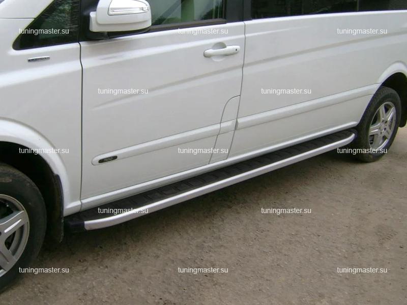 Пороги алюминиевые Mercedes Benz Vito W639 (Alyans) длинная база