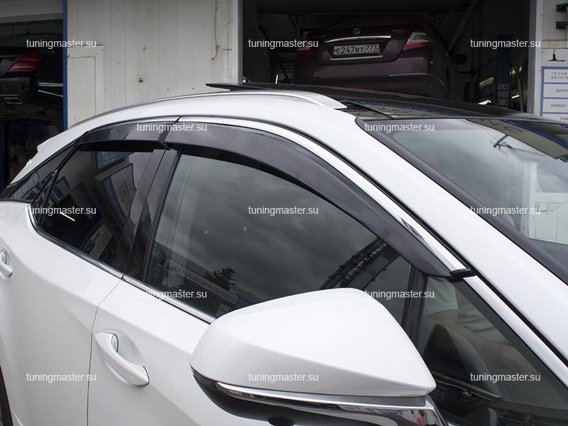 Дефлекторы боковые Lexus RX с хромированным молдингом