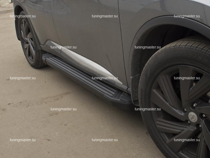 Пороги алюминиевые Nissan Murano Z52 (Black) Пороги алюминиевые Nissan Murano Z52 (Black)