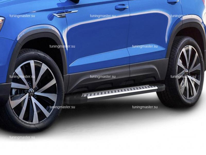 Пороги алюминиевые Volkswagen Taos (BMW Style) Пороги алюминиевые Volkswagen Taos (BMW Style)