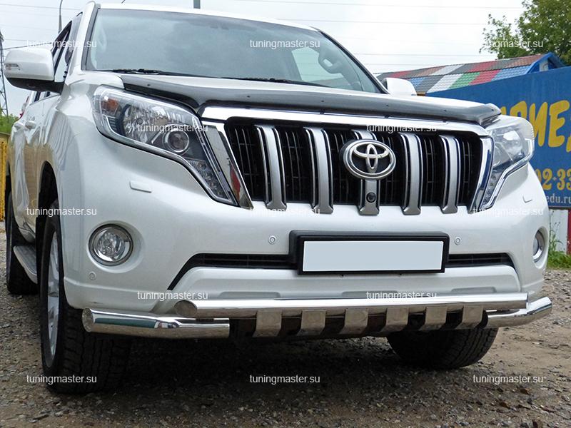 Защита переднего бампера Toyota Land Cruiser Prado 150 с профильной защитой Защита переднего бампера Toyota Land Cruiser Prado 150 с профильной защитой Ø76/60
