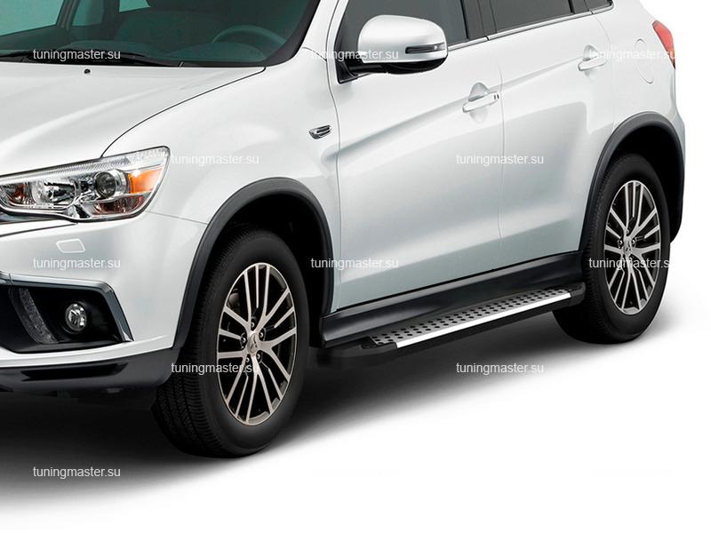 Пороги алюминиевые Mitsubishi ASX (бмв стиль) V2 Пороги алюминиевые Mitsubishi ASX (бмв стиль) V2