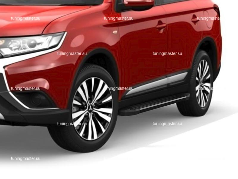 Пороги алюминиевые Mitsubishi Outlander (Black) V2 Пороги алюминиевые Mitsubishi Outlander (Black) V2
