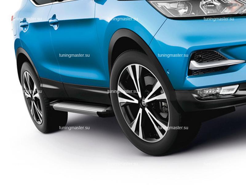 Пороги алюминиевые Nissan Qashqai J11 (Silver) V2 Пороги алюминиевые Nissan Qashqai J11 (Silver) V2