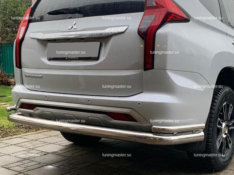 Защита заднего бампера Mitsubishi Pajero Sport 3 Рестайлинг двойная Ø76 Защита заднего бампера Mitsubishi Pajero Sport 3 Рестайлинг двойная Ø76