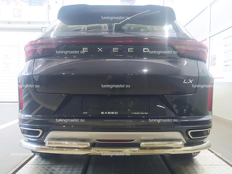 Защита заднего бампера двойная Chery Exeed LX Защита заднего бампера двойная Chery Exeed LX