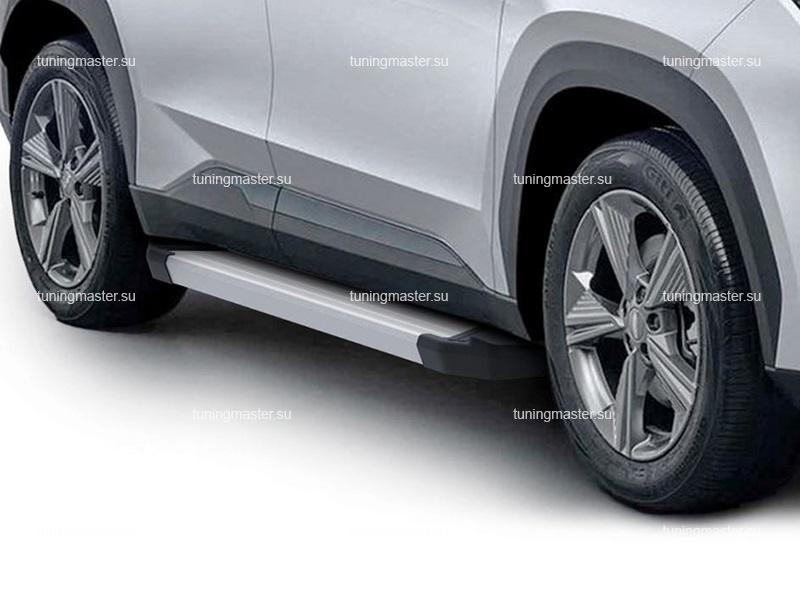 Пороги боковые для Geely Atlas 2 (Silver) Пороги боковые для Geely Atlas 2 (Silver)