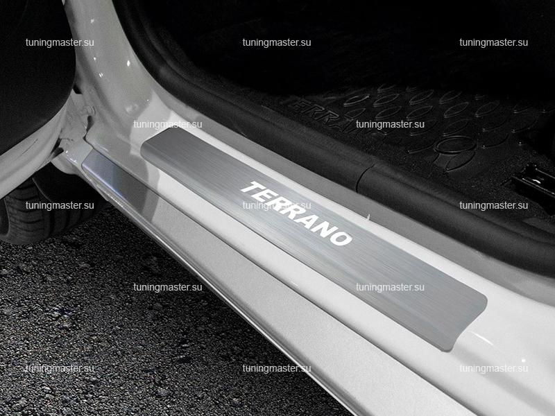 Накладки на пороги NISSAN Terrano (14-) с логотипом NP.4115.3 Накладки на пороги NISSAN Terrano (14-) с логотипом