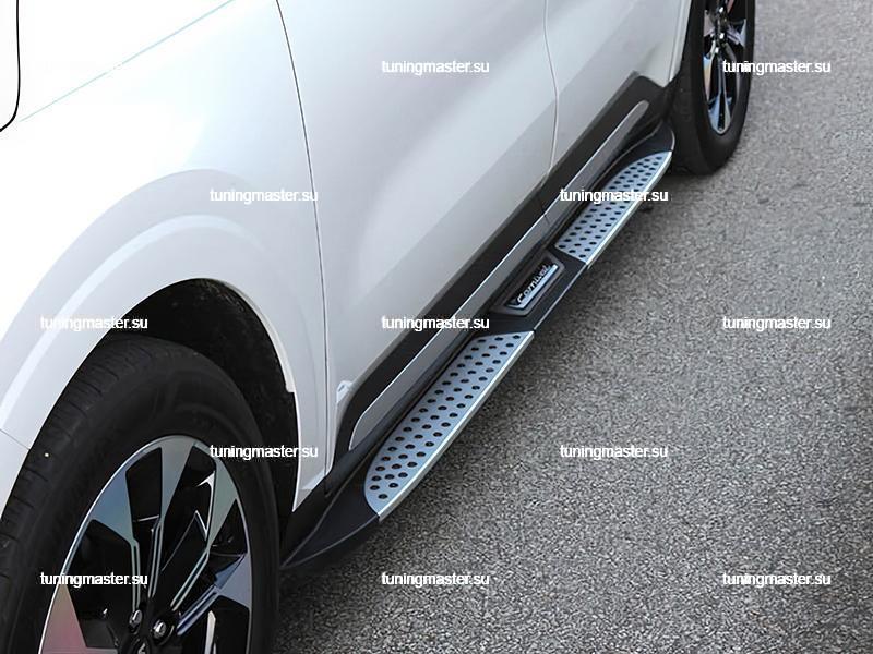 Боковые пороги для Kia Carnival 4 (штатные) Боковые пороги для Kia Carnival 4 (штатные)