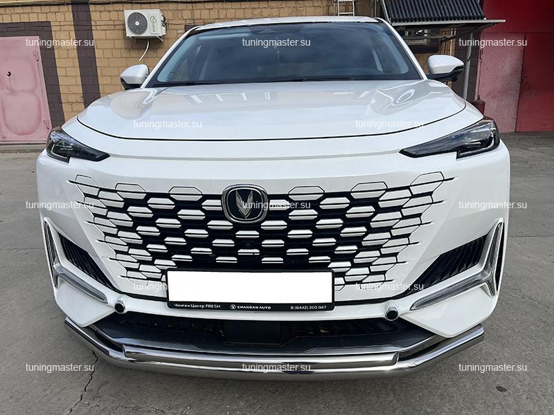 Защита переднего бампера Changan UNI-K труба двойная Ø60/42 CGUNIK.22.03 Защита переднего бампера Changan UNI-K труба двойная Ø60/42