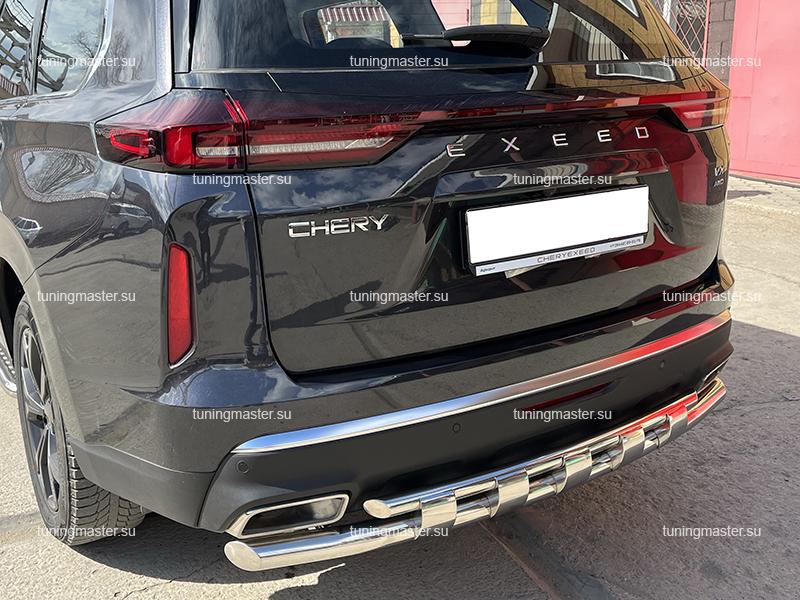 Защита заднего бампера Chery Exeed VX двойная с перемычками Ø60/42 CHEVX.22.25 Защита заднего бампера Chery Exeed VX двойная с перемычками Ø60/42