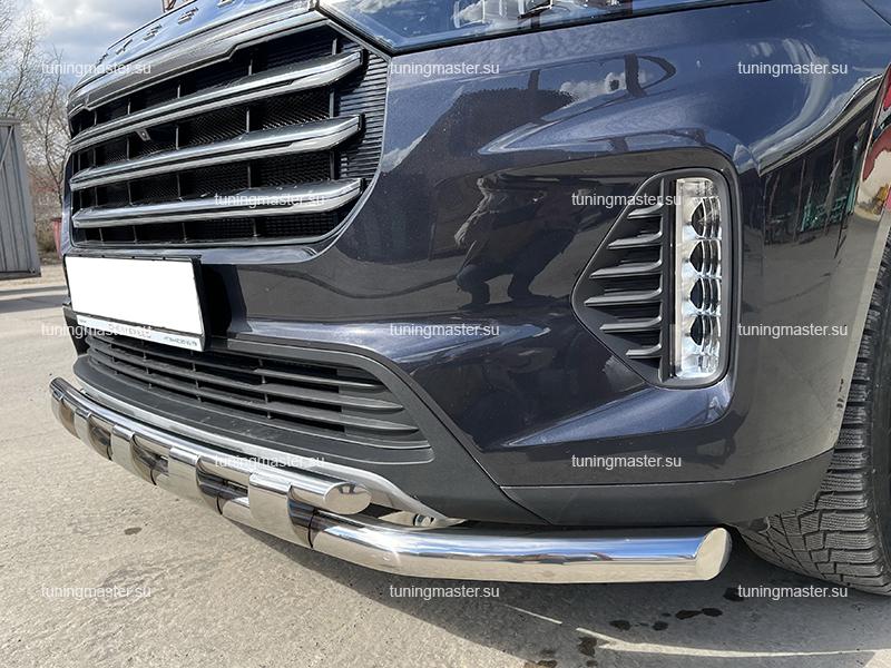 Защита переднего бампера Chery Exeed VX двойная с перемычками Ø60/42 CHEVX.22.75 Защита переднего бампера Chery Exeed VX двойная с перемычками Ø60/42