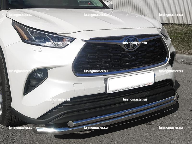 Защита переднего бампера Toyota Highlander U70 двойная труба Ø6042_1 Защита переднего бампера Toyota Highlander U70 двойная труба Ø6042_1