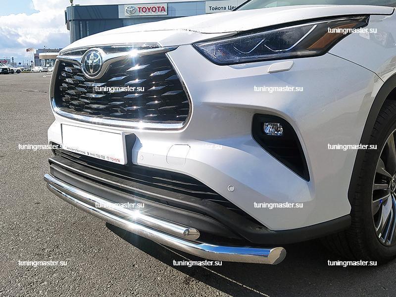 Защита переднего бампера Toyota Highlander U70 двойная труба Ø6042_2 Защита переднего бампера Toyota Highlander U70 двойная труба Ø6042_2