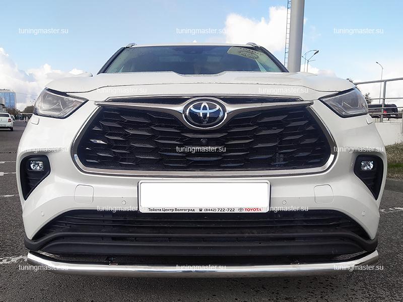 Защита переднего бампера Toyota Highlander U70 труба Ø60_1 Защита переднего бампера Toyota Highlander U70 труба Ø60