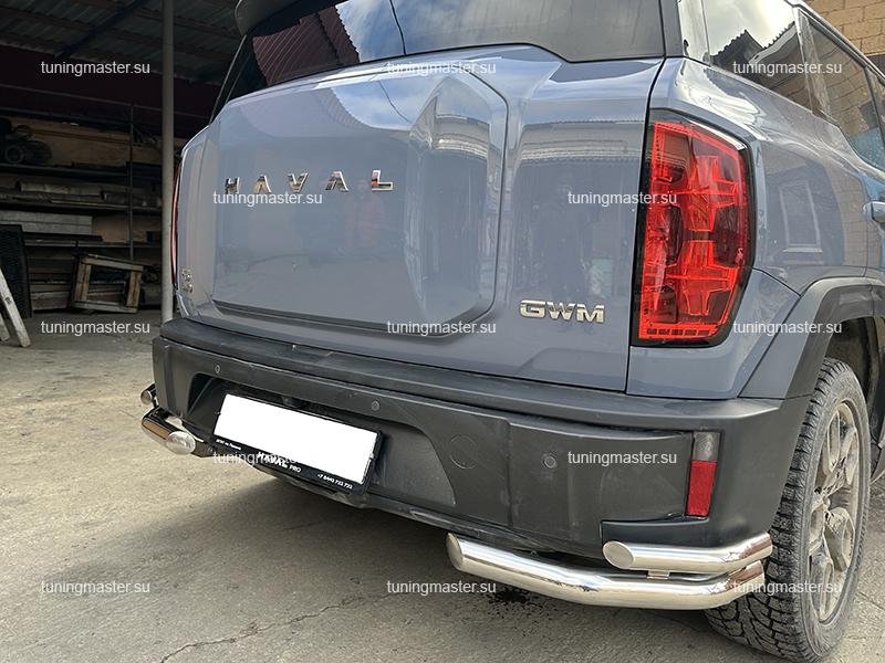 Защита заднего бампера Haval H3 угловая двойная Ø60/42 HVH3.24.20 Защита заднего бампера Haval H3 угловая двойная Ø60/42